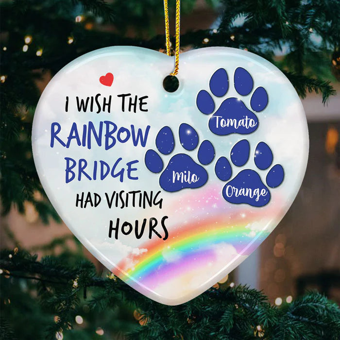 The Rainbow Bridge - Pet Memorial - Personalized Shaped Wood Ornament DN100