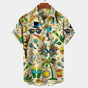 Mardi Gras Mask Carnival Beach Colorful - Hawaiian Shirt