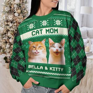 Custom Photo Home Is Where My Cat Is- Personalized Ugly Sweatshirt - Christmas Gift For Pet Owners, Pet Lovers