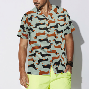 Tiny Dachshund Cute Dog Pattern Hawaiian Shirt