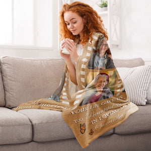 Custom Photo Too Beautiful To Forget - Memorial Gift For Family - Personalized Blanket