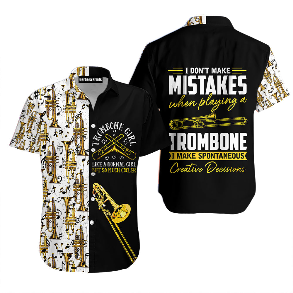 Trombone Girl Music Instrument - Hawaiian Shirt