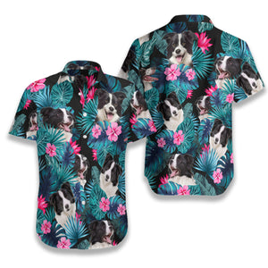 Tropical Border Collie Hawaiian Shirt Summer Vibe