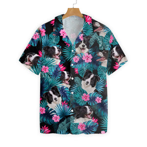 Tropical Border Collie Hawaiian Shirt Summer Vibe