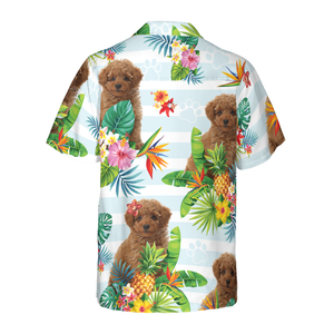 Tropical Flower With Poodle Hawaiian Shirt Summer Vibe