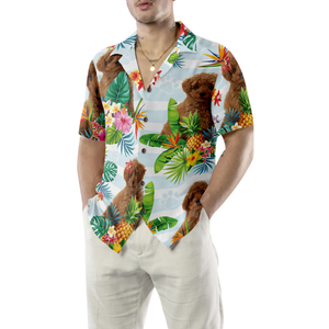 Tropical Flower With Poodle Hawaiian Shirt Summer Vibe