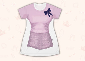 Purple Loungewear With Bow Tie Cosplay Costume - Tshirt Dress