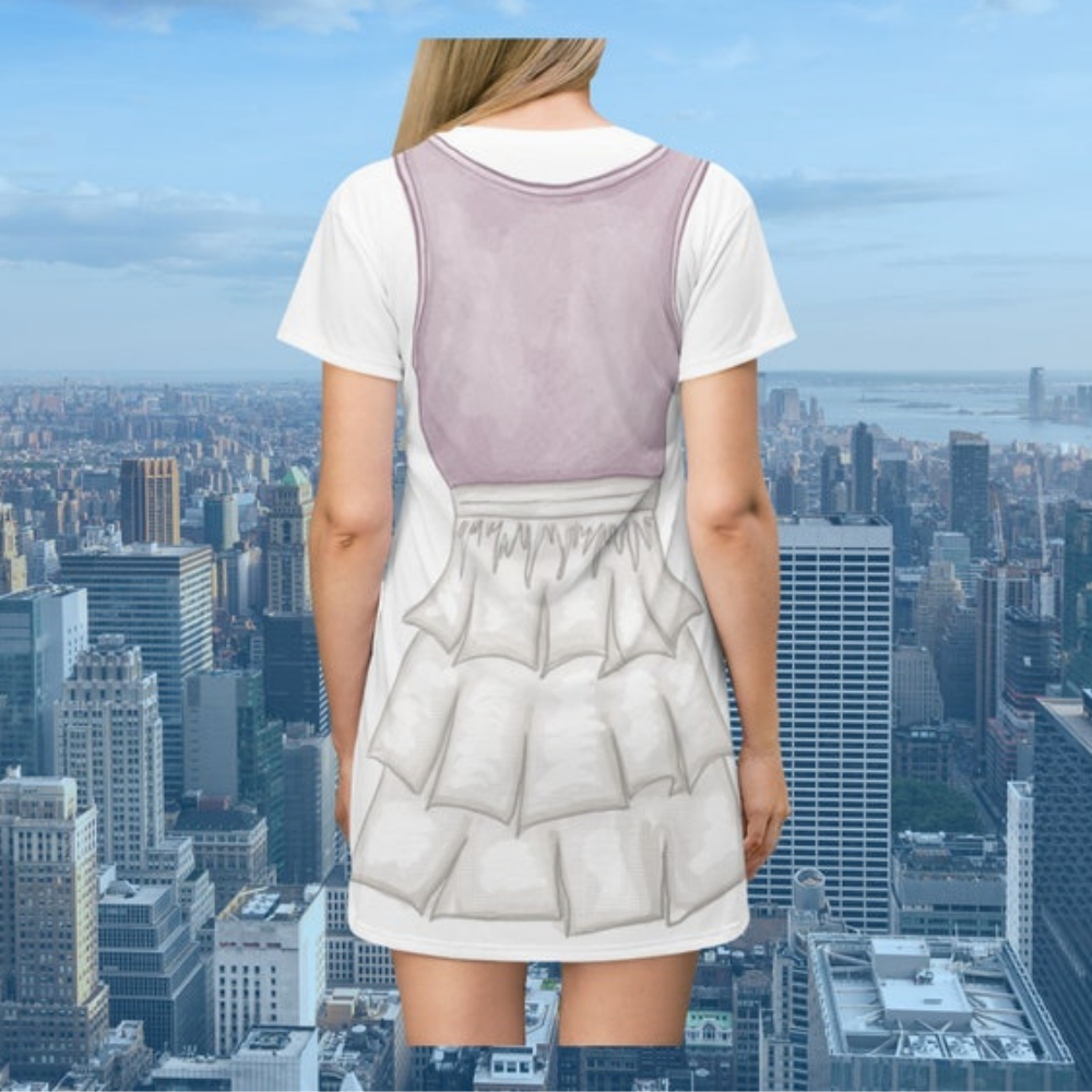 Purple And Cream Loungewear Cosplay Costume  - Tshirt Dress