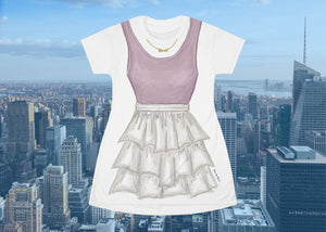 Purple And Cream Loungewear Cosplay Costume  - Tshirt Dress