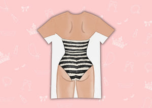 Black White Bikini Loungewear Cosplay Costume - Tshirt Dress