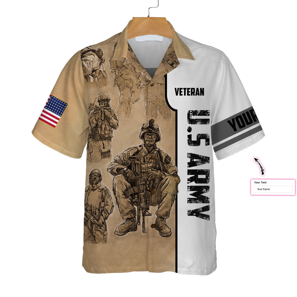 Veteran US Army Vintage - Personalized Hawaiian Shirt