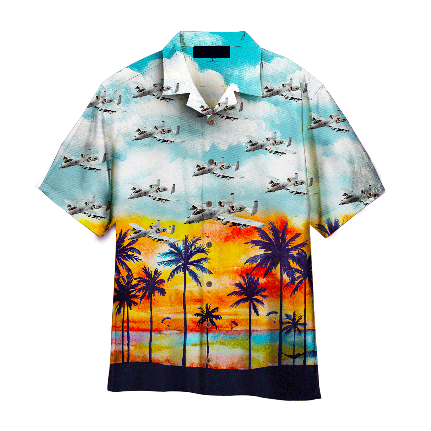 US Air Force Blue Aloha Pattern - Hawaiian Shirts