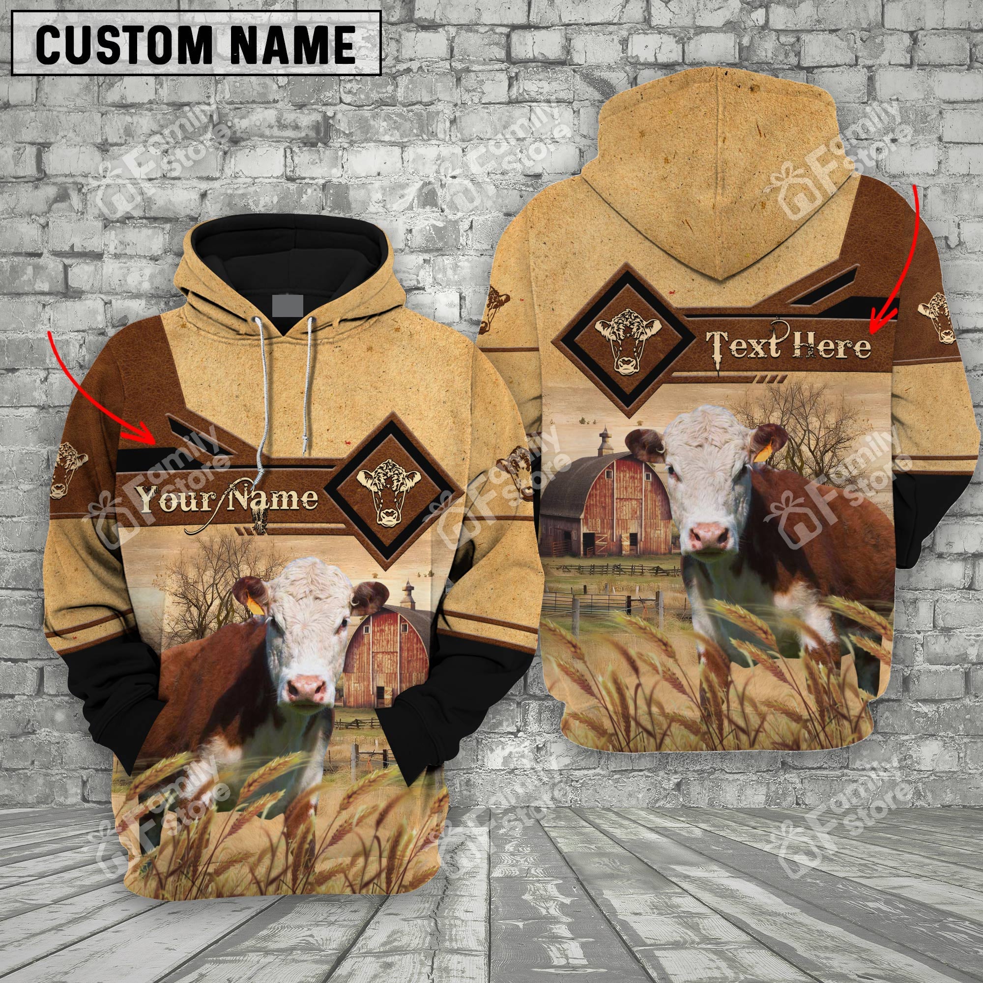 Uni Hereford On Farms Printed 3D - Personalized Hoodie