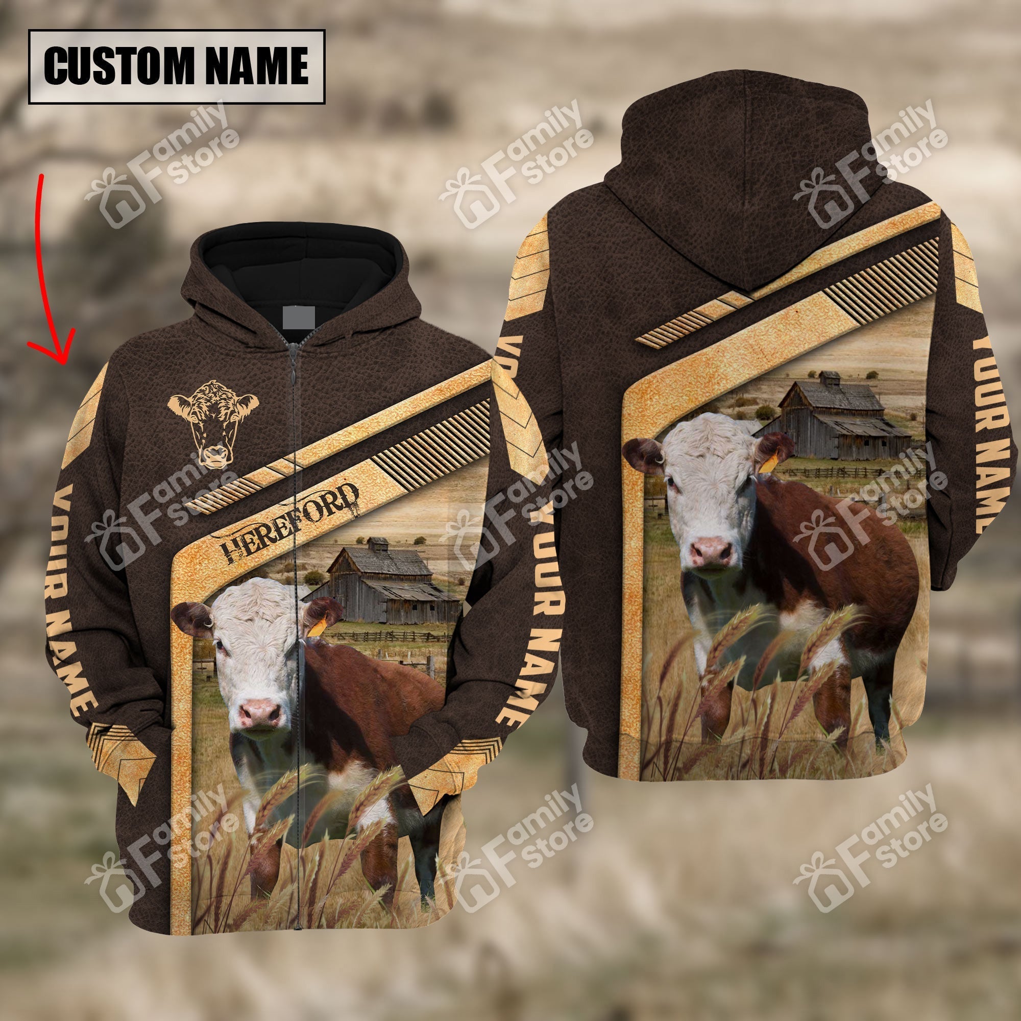 Uni Hereford On The Meadow - Personalized Hoodie