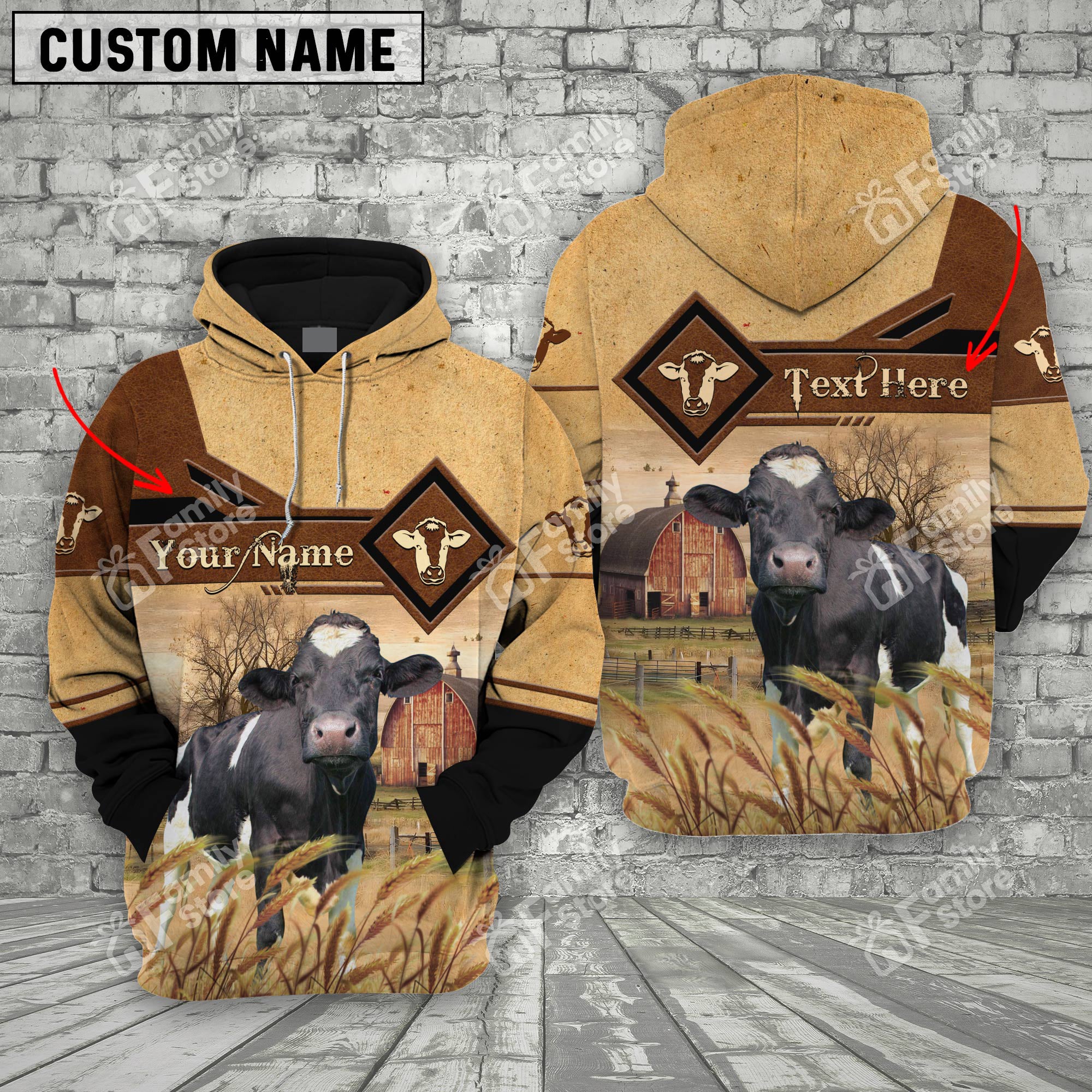 Uni Holstein On Farms Printed 3D - Personalized Hoodie