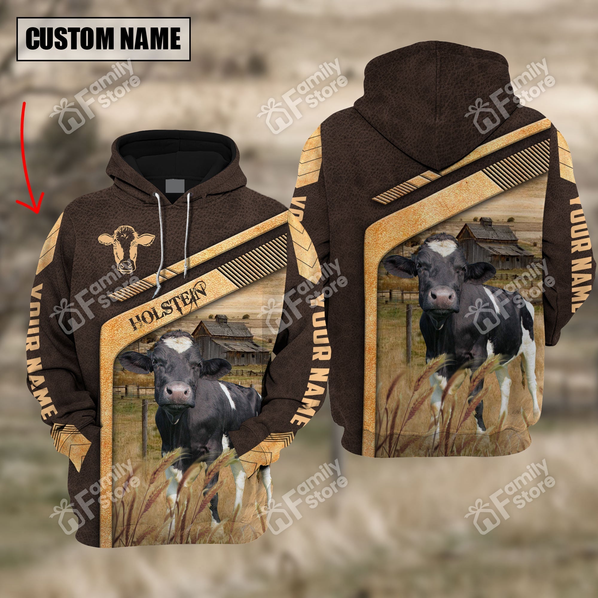 Uni Holstein On The Meadow - Personalized Hoodie