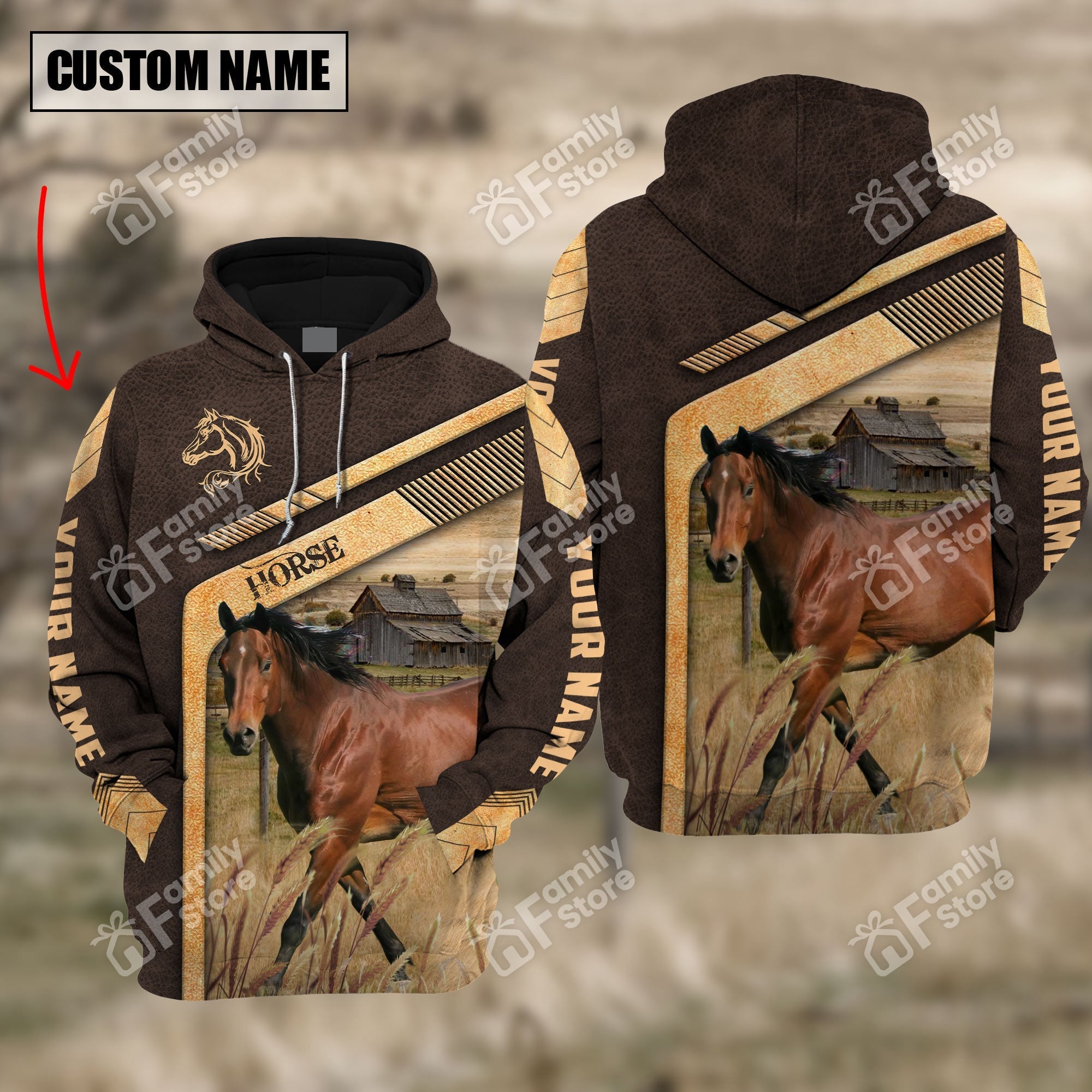 Uni Horse On The Meadow - Personalized Hoodie