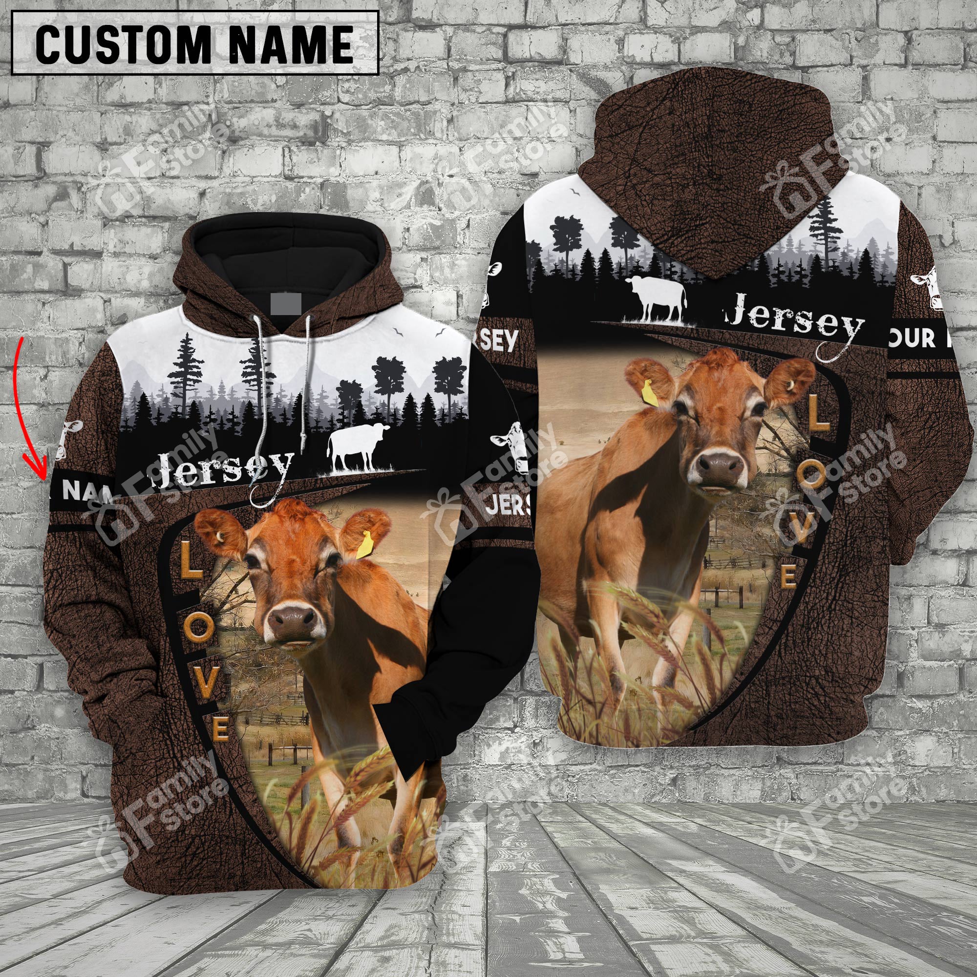 Uni Jersey On Farms Printed 3D Wooden Forest - Hoodie