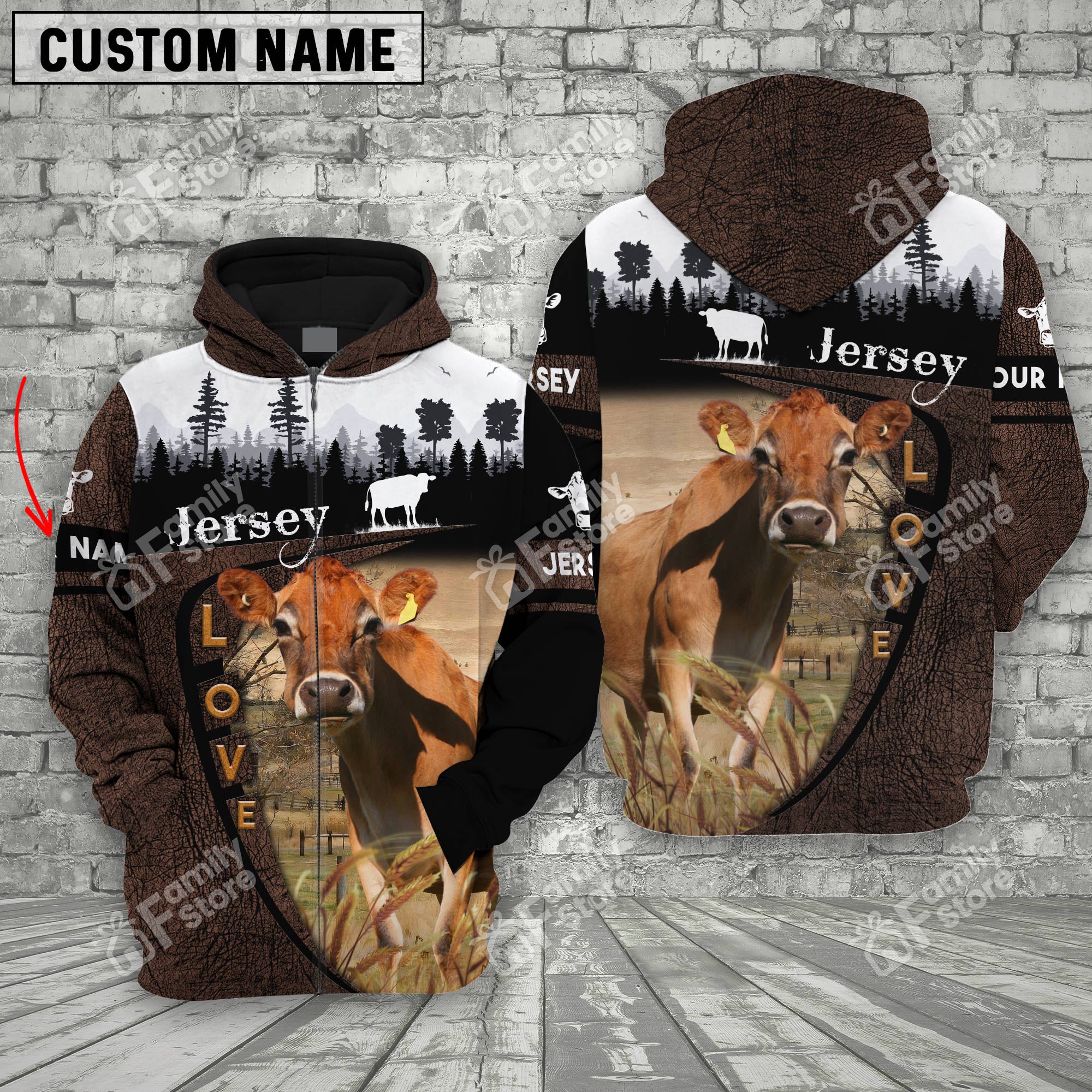 Uni Jersey On Farms Printed 3D Wooden Forest - Hoodie