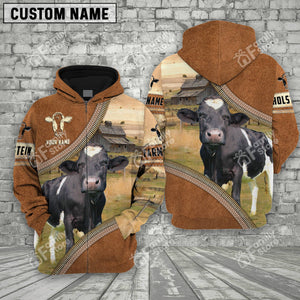 Uni Farm Holstein Cattle Light Brown - Personalized Hoodie