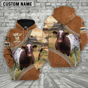 Uni Farm Shorthorn Cattle Light Brown - Personalized Hoodie