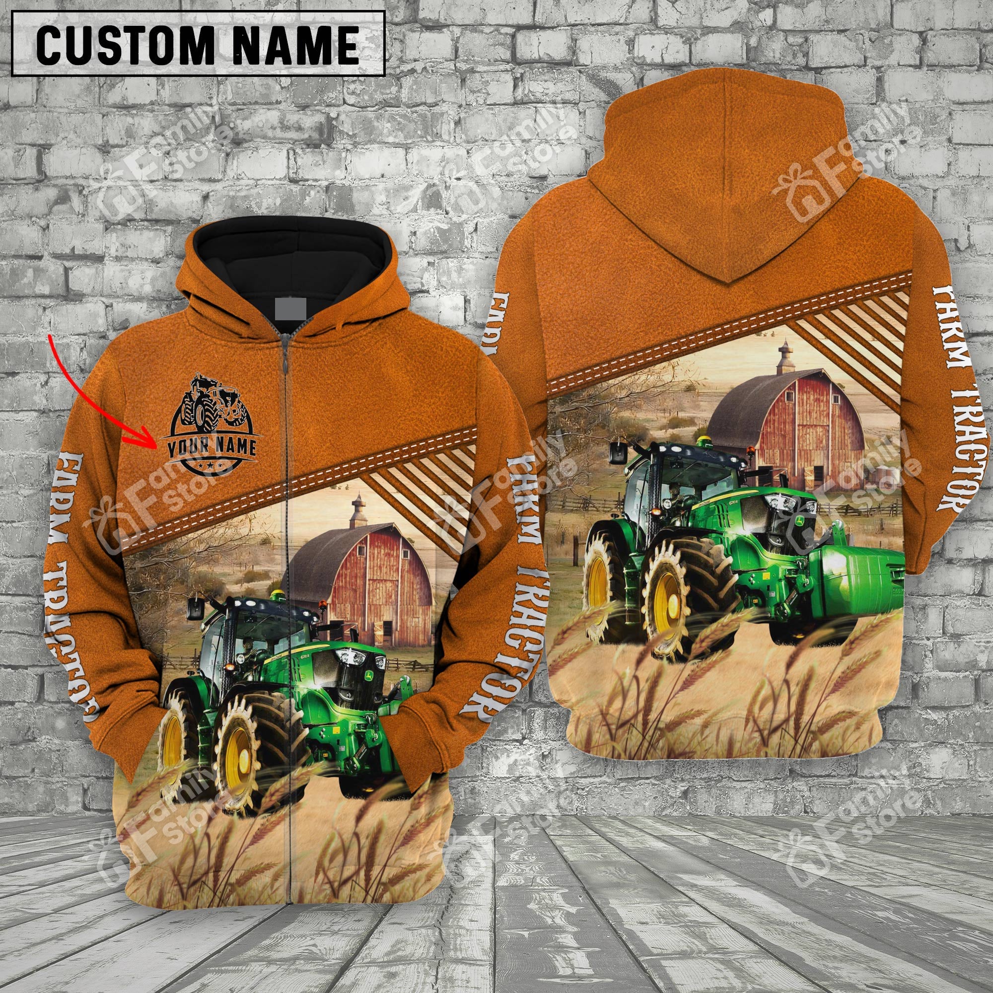 Uni Farm Tractor Barn Farm 3D - Personalized Hoodie