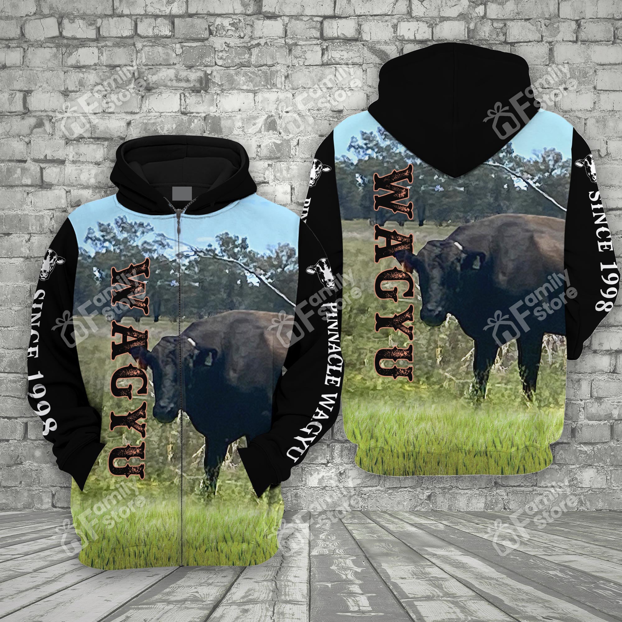 Uni Pinnacle Wagyu Cattle On The Farm All Over Printed 3D - Hoodie