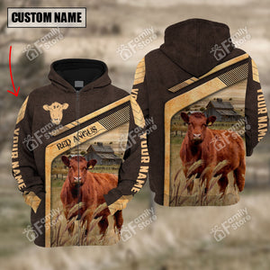 Uni Red Angus On The Meadow - Personalized Hoodie