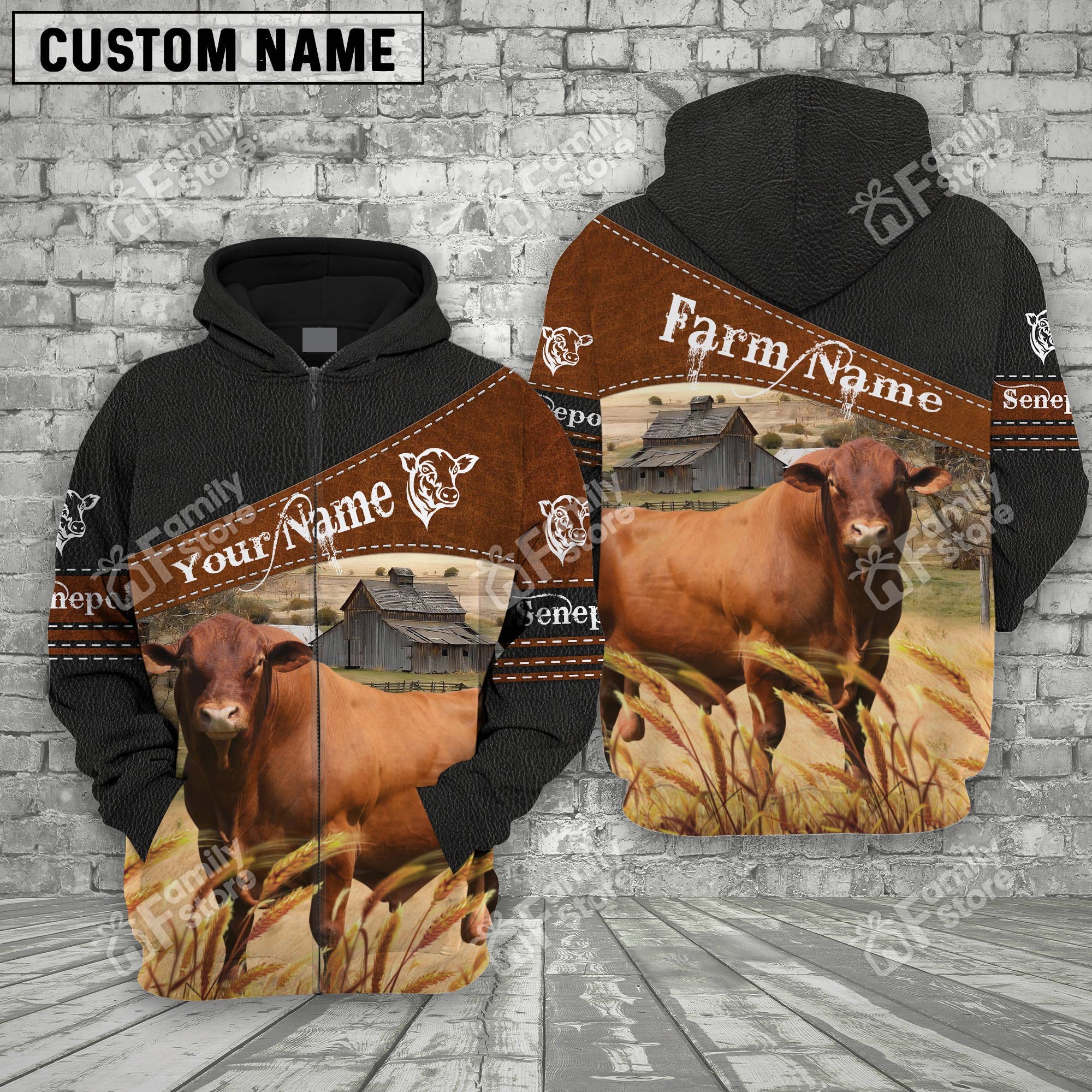 Uni Senepol On Farm Printed 3D Black - Personalized Hoodie