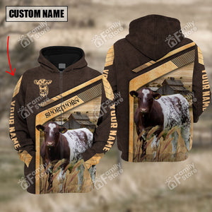 Uni Shorthorn On The Meadow - Personalized Hoodie