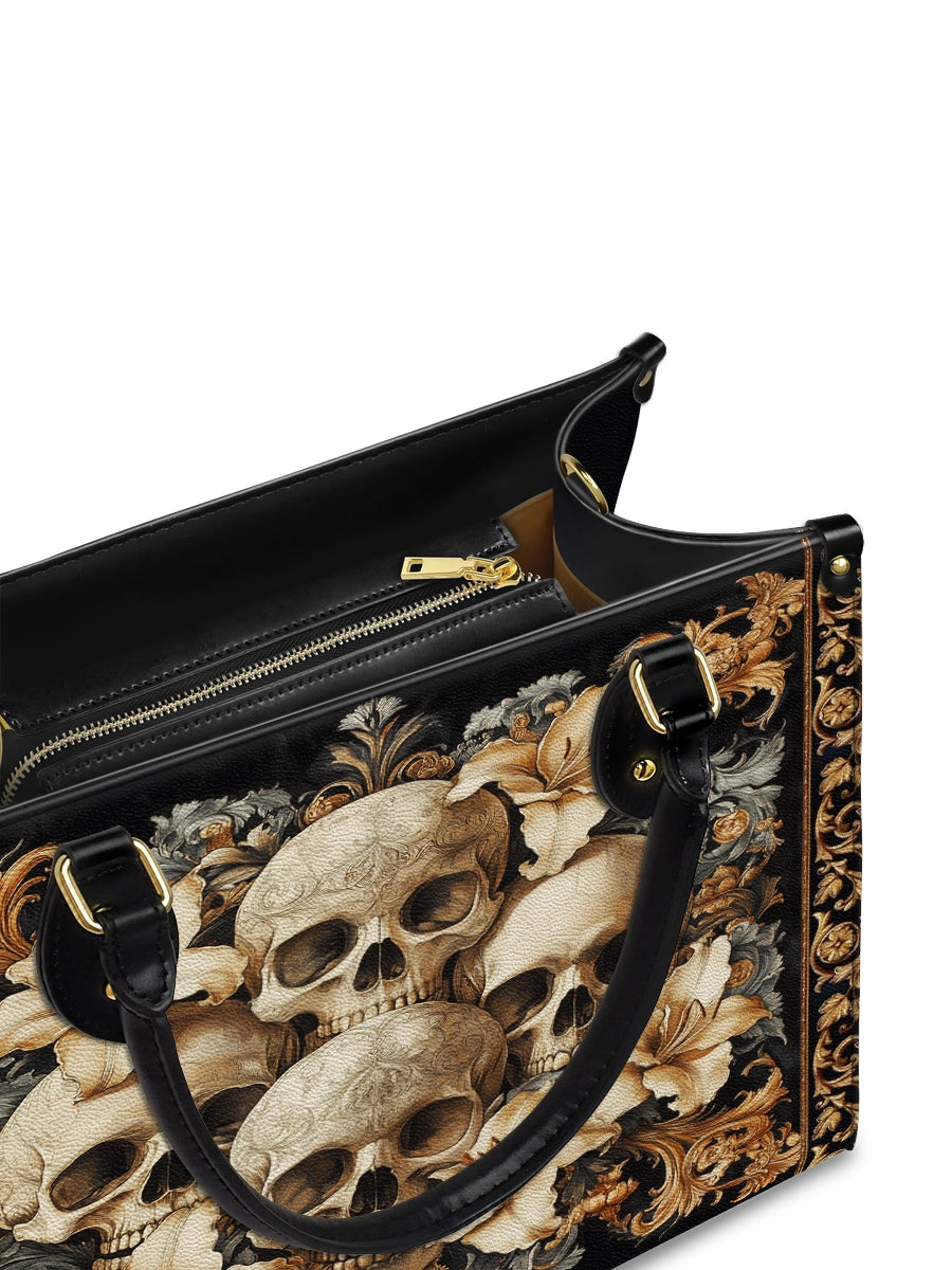 VanitasSkullFloralVintageGothic PersonalizedLeatherHandbag_3