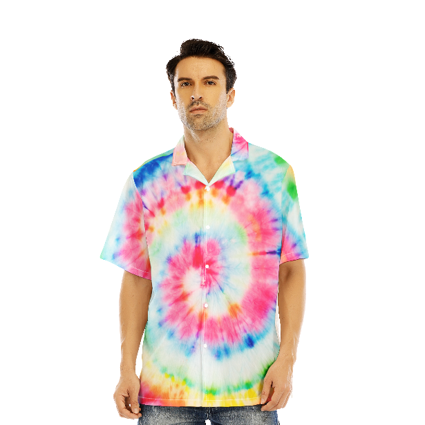 Vibrant Spiral Tie Dye Hippie Aloha - Hawaiian Shirt