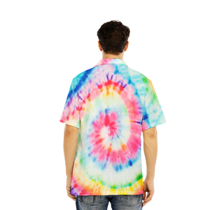 Vibrant Spiral Tie Dye Hippie Aloha - Hawaiian Shirt