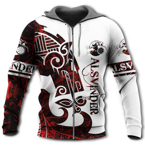 Viking Alsvinder Legend Red And White Style - Hoodie