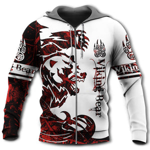 Viking Bear Legend Red And White Style So Hot - Hoodie