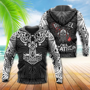 Viking Blood Black And White Style - Hoodie