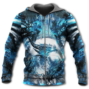 Viking Dragon Amazing Blue Style - Hoodie