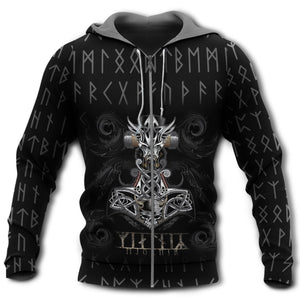 Viking Mjolnir With Black Style - Hoodie