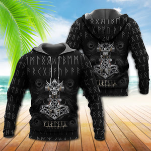 Viking Mjolnir With Black Style - Hoodie