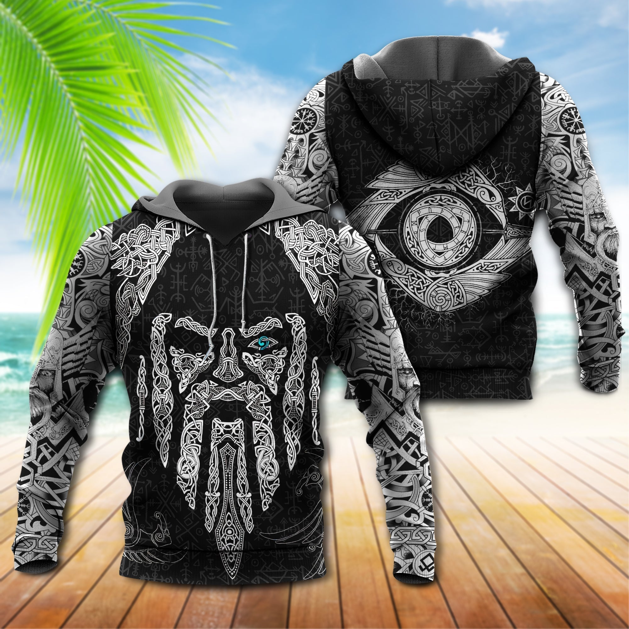 Viking Odin's Eye With Raven - Hoodie