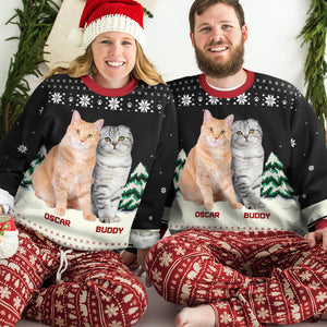 Custom Photo Merry Christmas, My Fur Babies - Dog & Cat Personalized Ugly Sweatshirt - Christmas Gift For Pet Owners, Pet Lovers