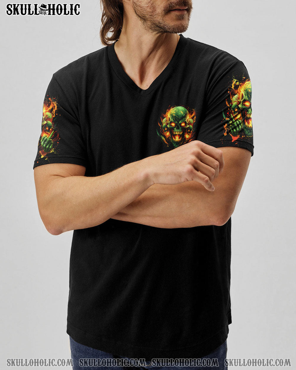 WARNINGI_MANASKULLALLOVERPRINT TLNZ2603242_Shortsleeves_V neckShirt_2XL1