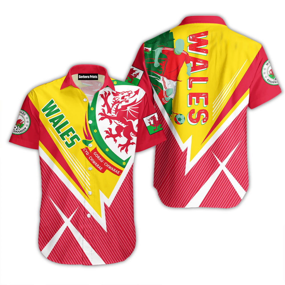 Wales We Will Be Champion Football Cup Pink And Yellow - Hawaiian Shirt