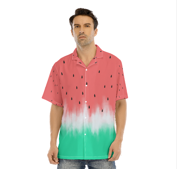 Watermelon Green And Pink Aloha - Hawaiian Shirt