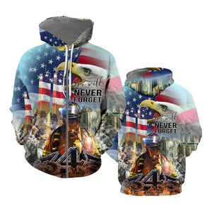 We Will Never Forget Americans Patriot Day 911 - Hoodie 