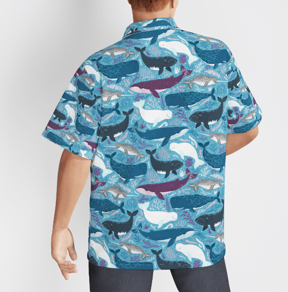 Whales With Marine Mammals Under Sea Aloha - Hawaiian Shirts