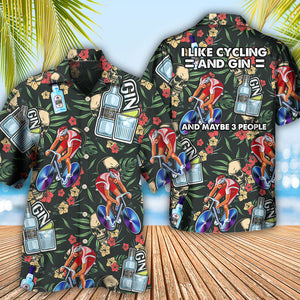 Wine Gin I Like Cycling And Gin - Gift For Wine Lover - Hawaiian Shirt