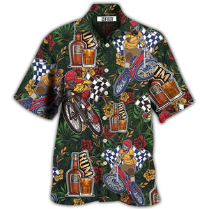 Wine I Like Rum And Mountain Biking - Hawaiian Shirt