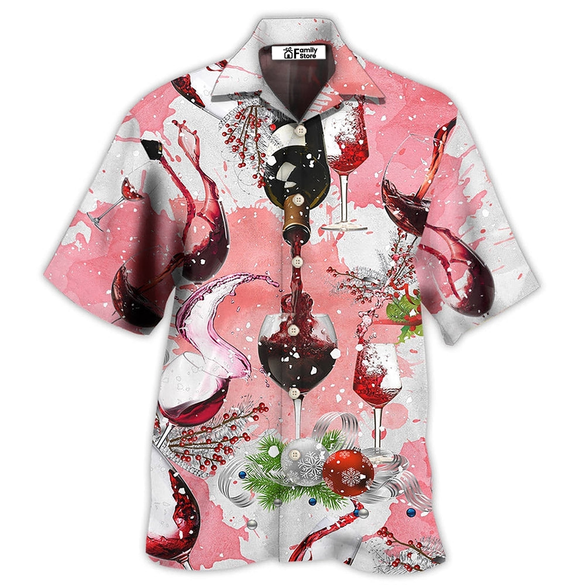 Nothing Is Better Than A Glass Of Fine Wine On Christmas - Hawaiian Shirt