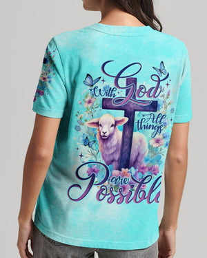 With God All Things Are Possible Lamb - Women's All Over Print Shirt - AT4080514